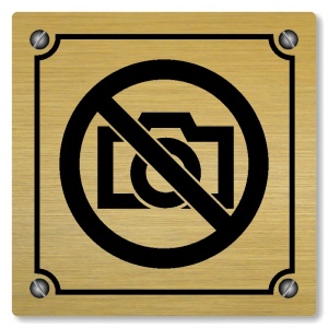 Zákaz fotogravování, 80x80mm, zlatá, Kansas